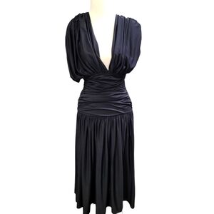 Vintage Black ruched cocktail party dress